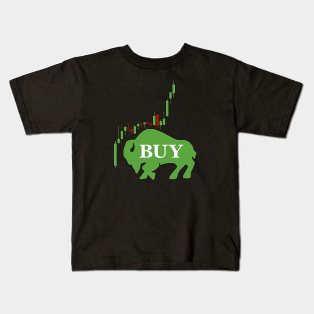 Forex Bullish Design Kids T-Shirt by Proway Design